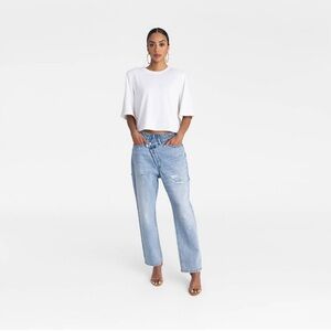 KBB by KAHLANA Women’s Mid Rise Tapered Leg Dylan Jeans - Light Wash Size 10